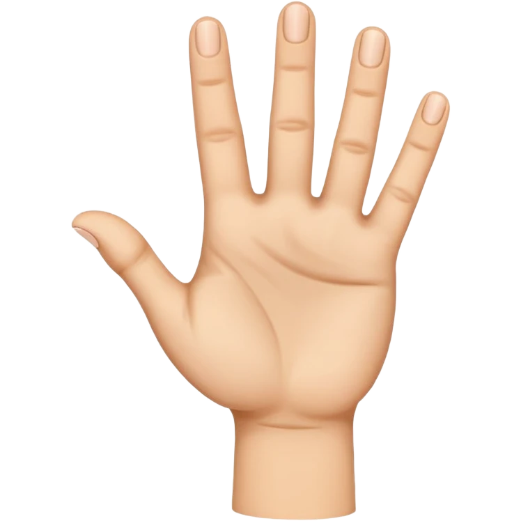 Palm facing hand with thumb index and middle finger out emoji