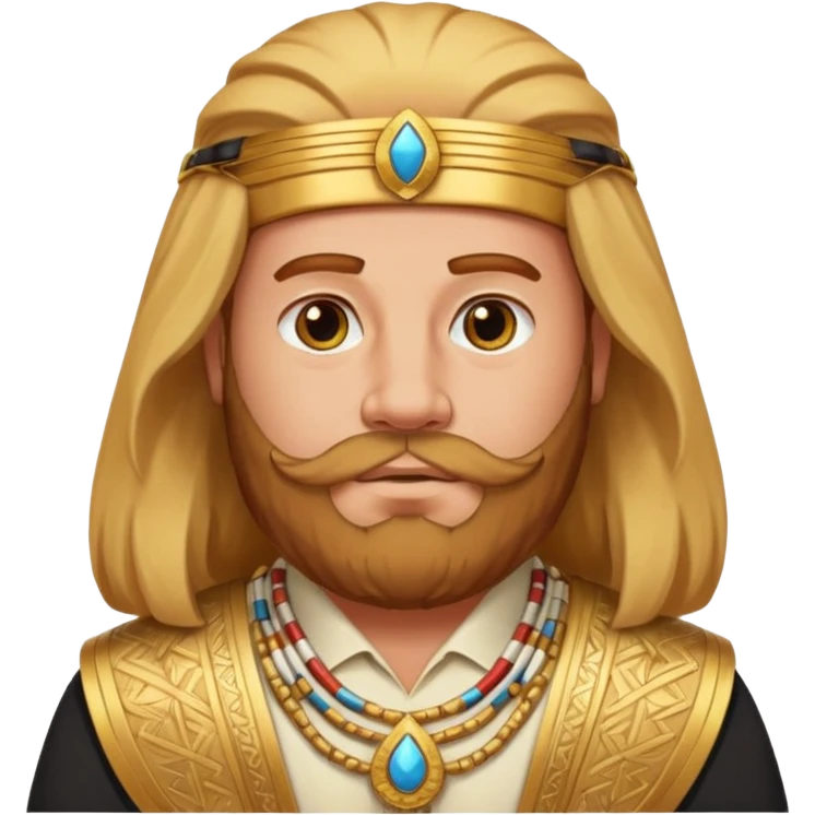 fat male blond reddish long hair agent with three-day-beard in egypt with pyramid. emoji
