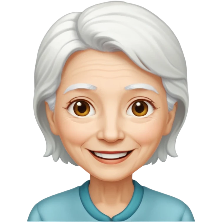elderly woman white hair  emoji