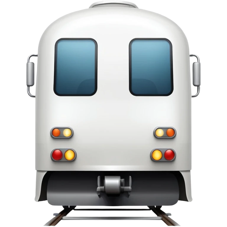 sleek white train front view, apple style emoji, inspired by reference image emoji