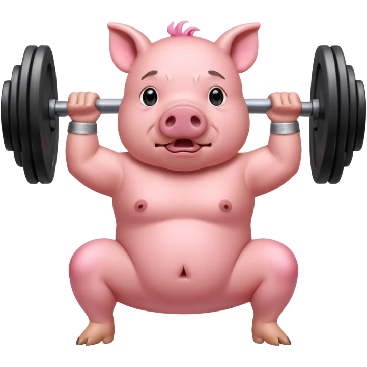 Pig lifting weights emoji