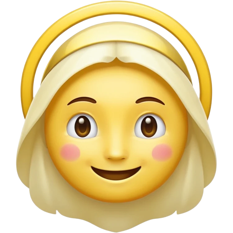 A smiling emoji with a white halo above its head emoji