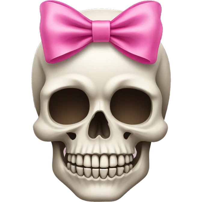 Skull with a pink bow emoji