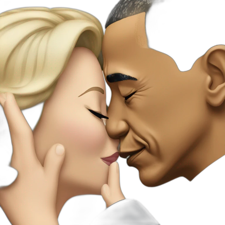 obama kissing trump emoji