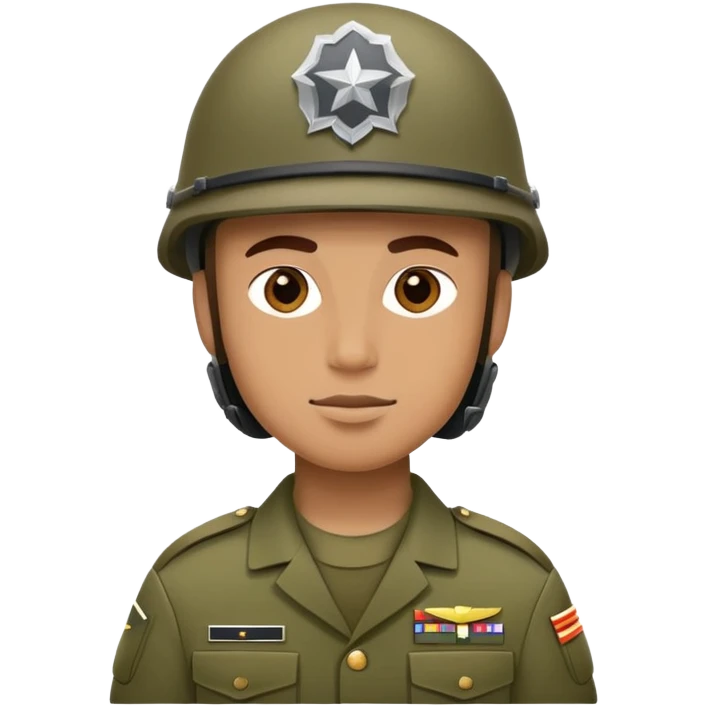 Military soldier in uniform with helmet emoji