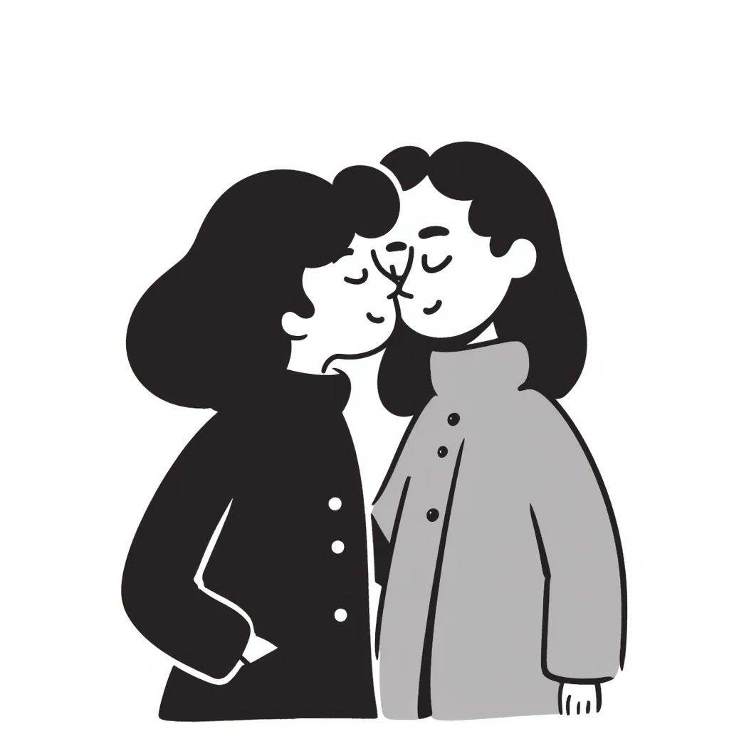a person whispering, hand-drawn doodle style, sketchy, simple lines emoji