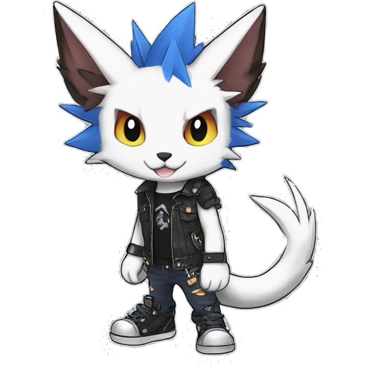 cute cool edgy punk Digimon-Fakemon-animal full body emoji