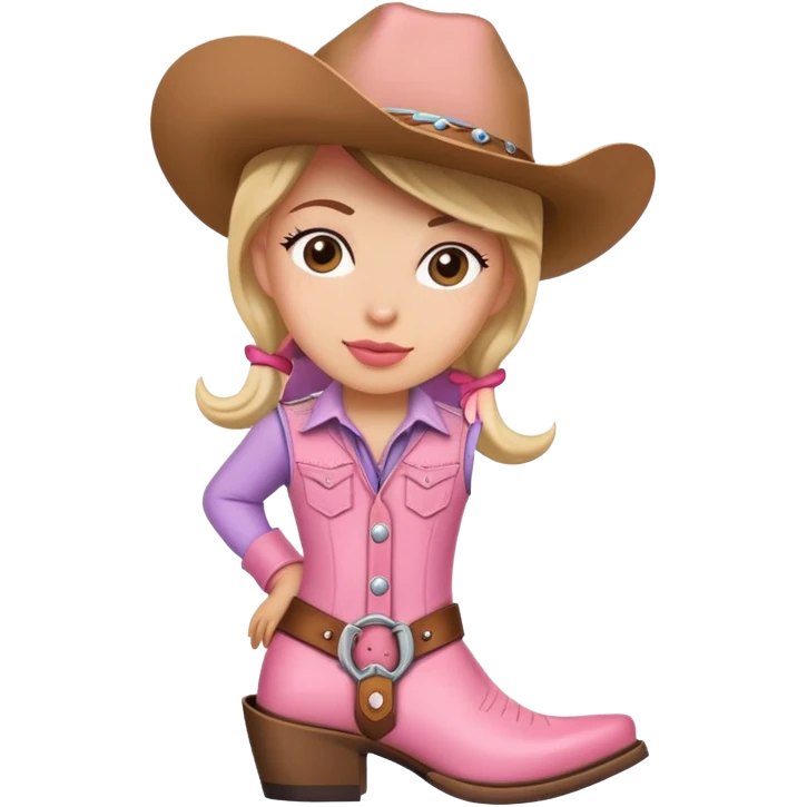Cowgirl with pink boots emoji
