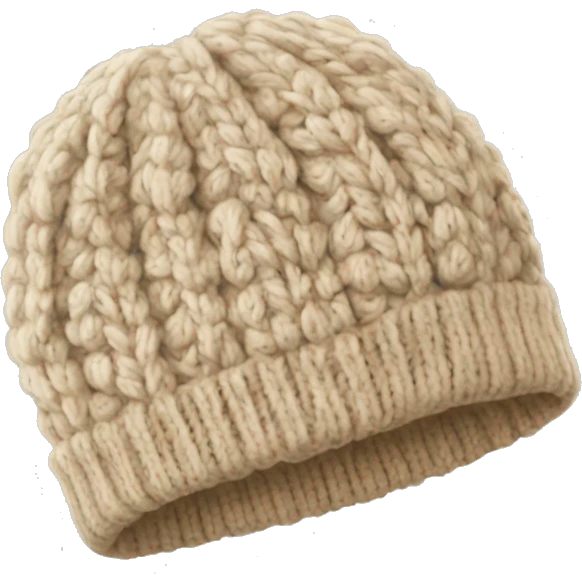 Beige knitted wool cap piece of clothing emoji