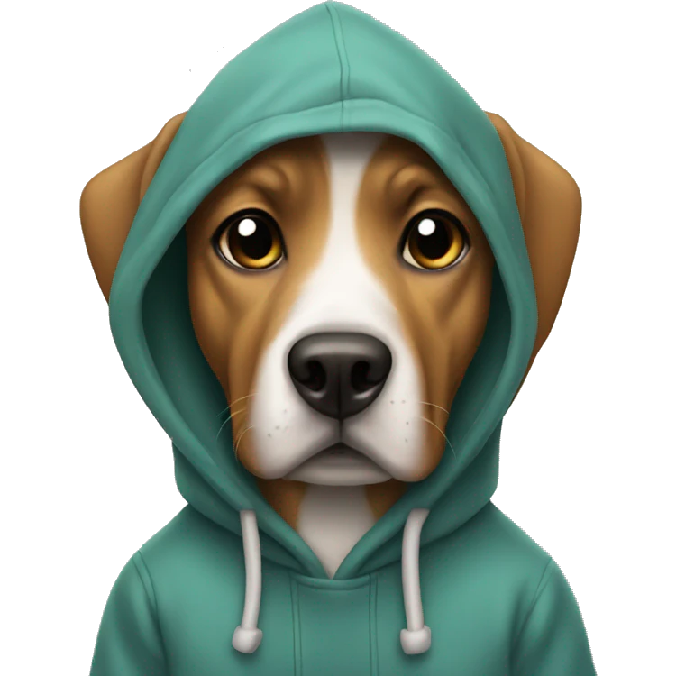 Dog wearing a hoodie emoji