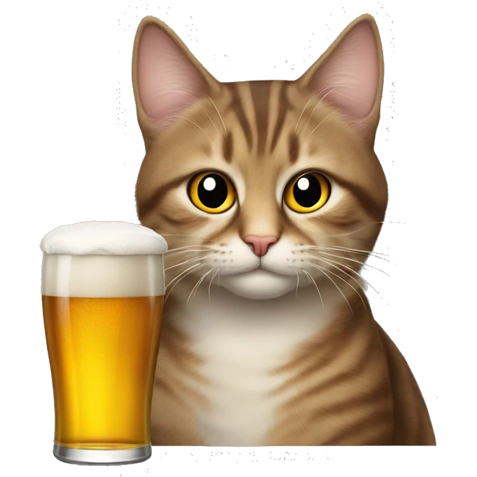 Gato com copo de cerveja emoji