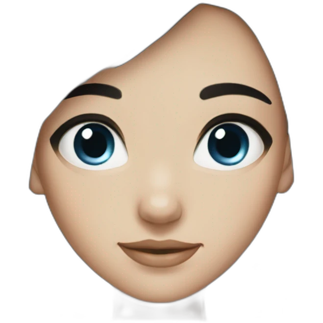 girl short black hair blue eyes emoji