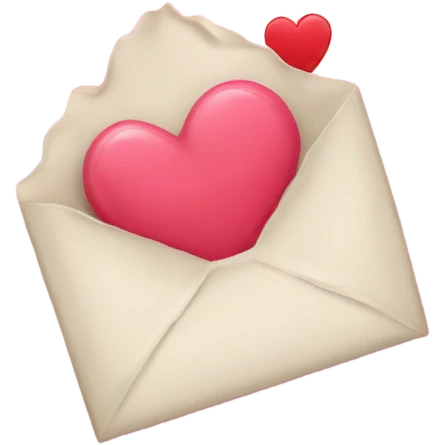 light pink ruffle stamp with a valentines letter inside emoji