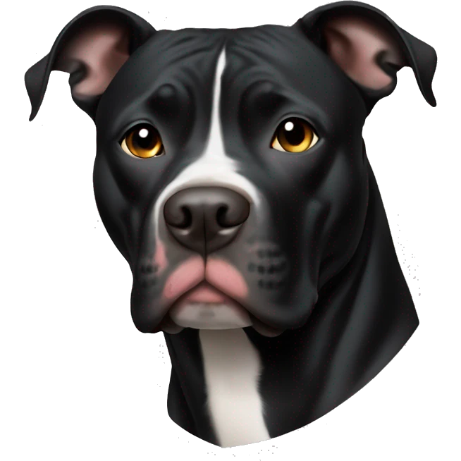 Black Pitbull with white line down nose emoji