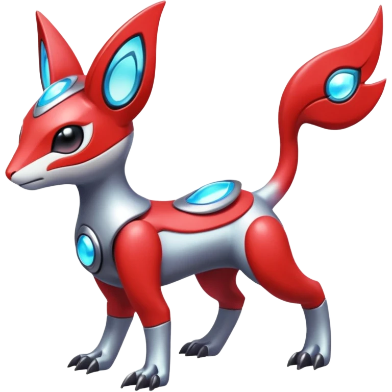Shiny Colorful Futuristic Cyber-Meloetta-Latias-Koraidon-Peppercat-Protogen-Pokémon-Digimon-Fakémon-fusion-hybrid-creature emoji