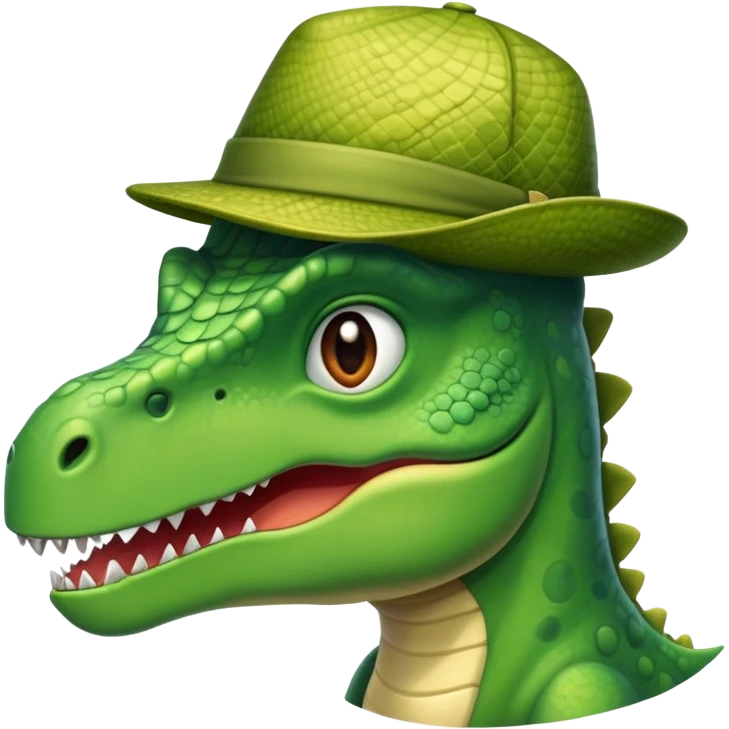 A dinosaur wearing hat emoji