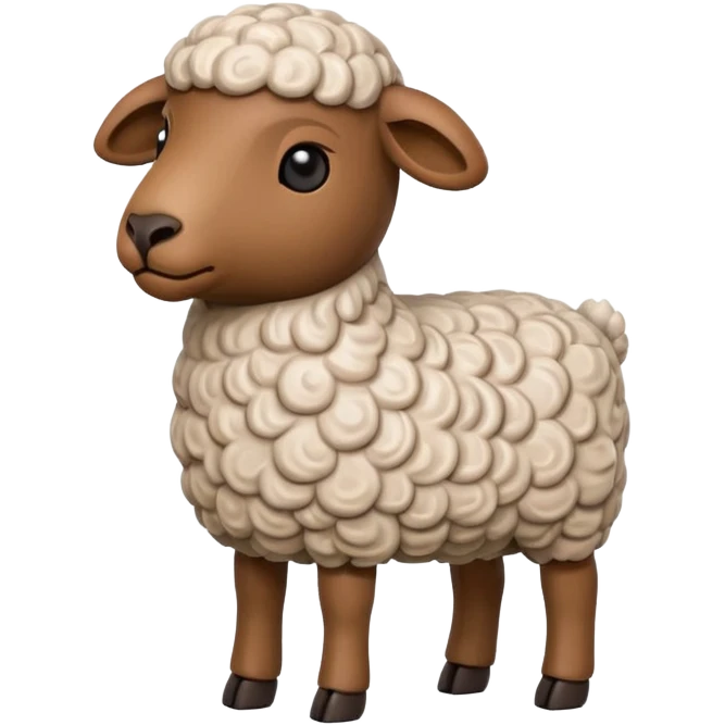 wood carved mini sheep figure emoji