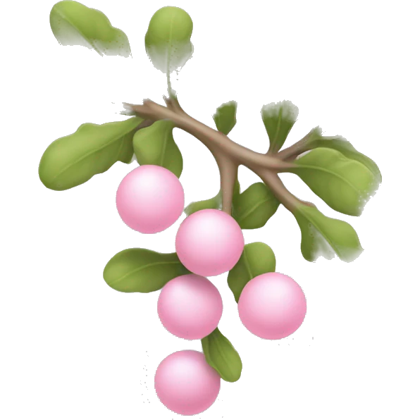 light pink mistletoe emoji