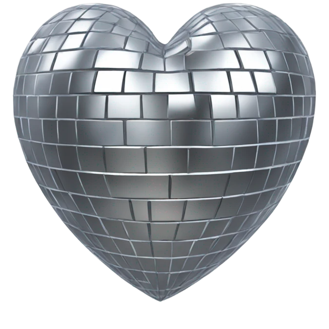 Silver Disco ball heart  emoji