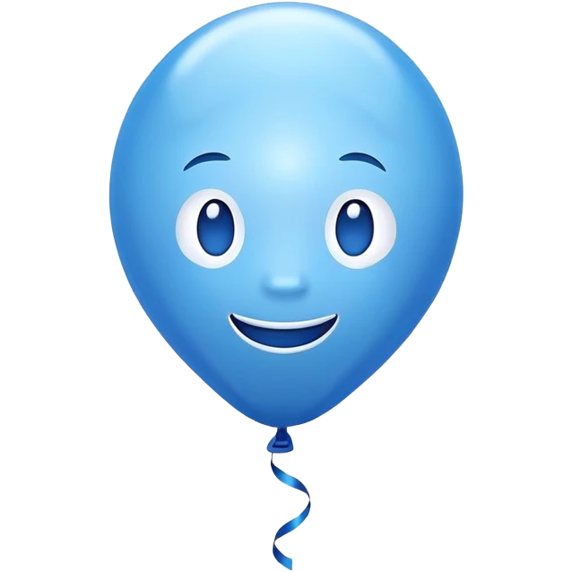 Blue balloon with Mark S face on it from severance emoji