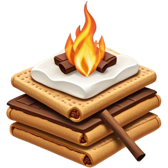 Realistic campfire smores emoji