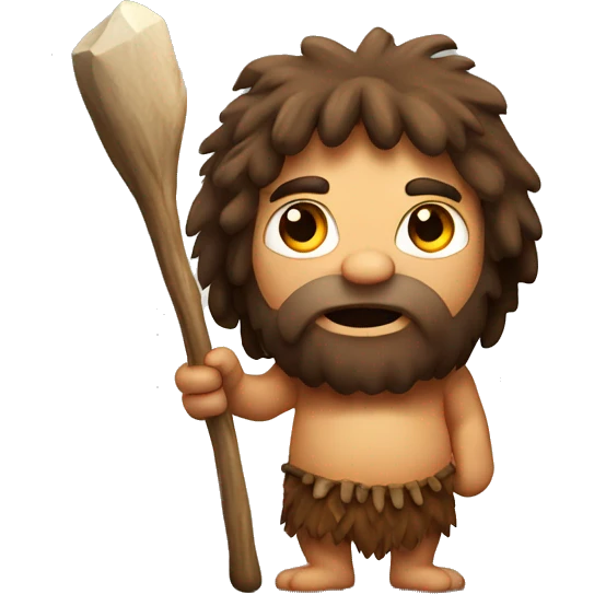 caveman with stick emoji