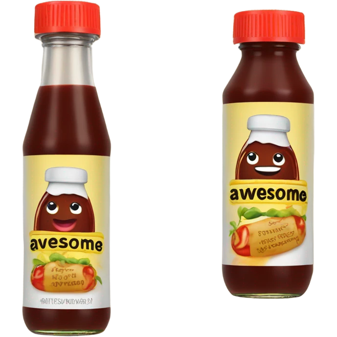 sauce bottle that says awesome emoji