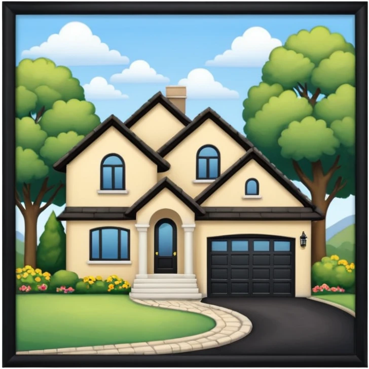 front view of a house with a driveway leading up emoji