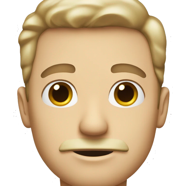 white guy with side part no side burns and super thin mustache  emoji