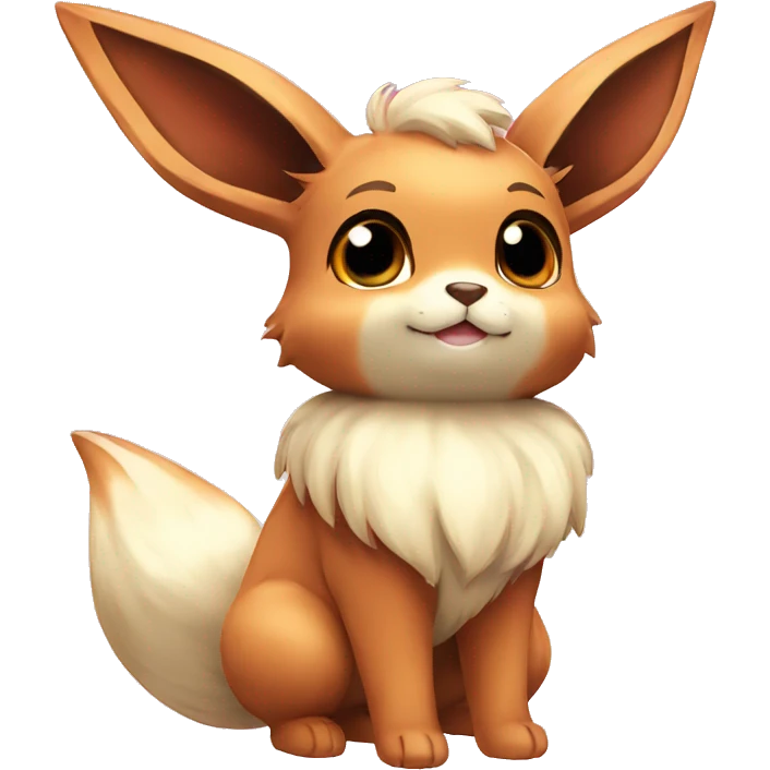 Kawaii Shiny Pastel Red Eevee Full Body emoji