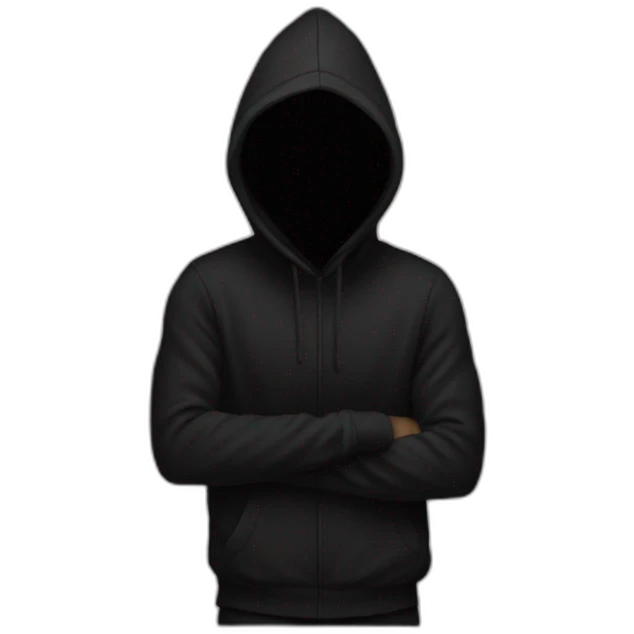 a person with black hoodie(hide his face) emoji