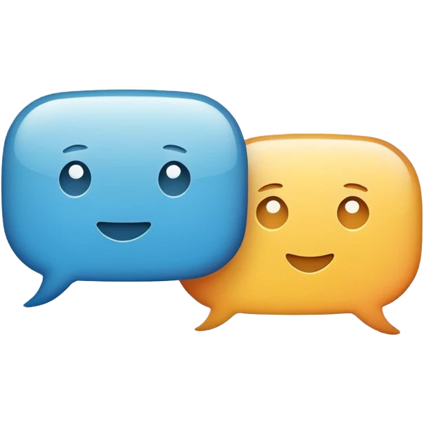 Minimal flat emoji of two speech bubbles facing each other emoji