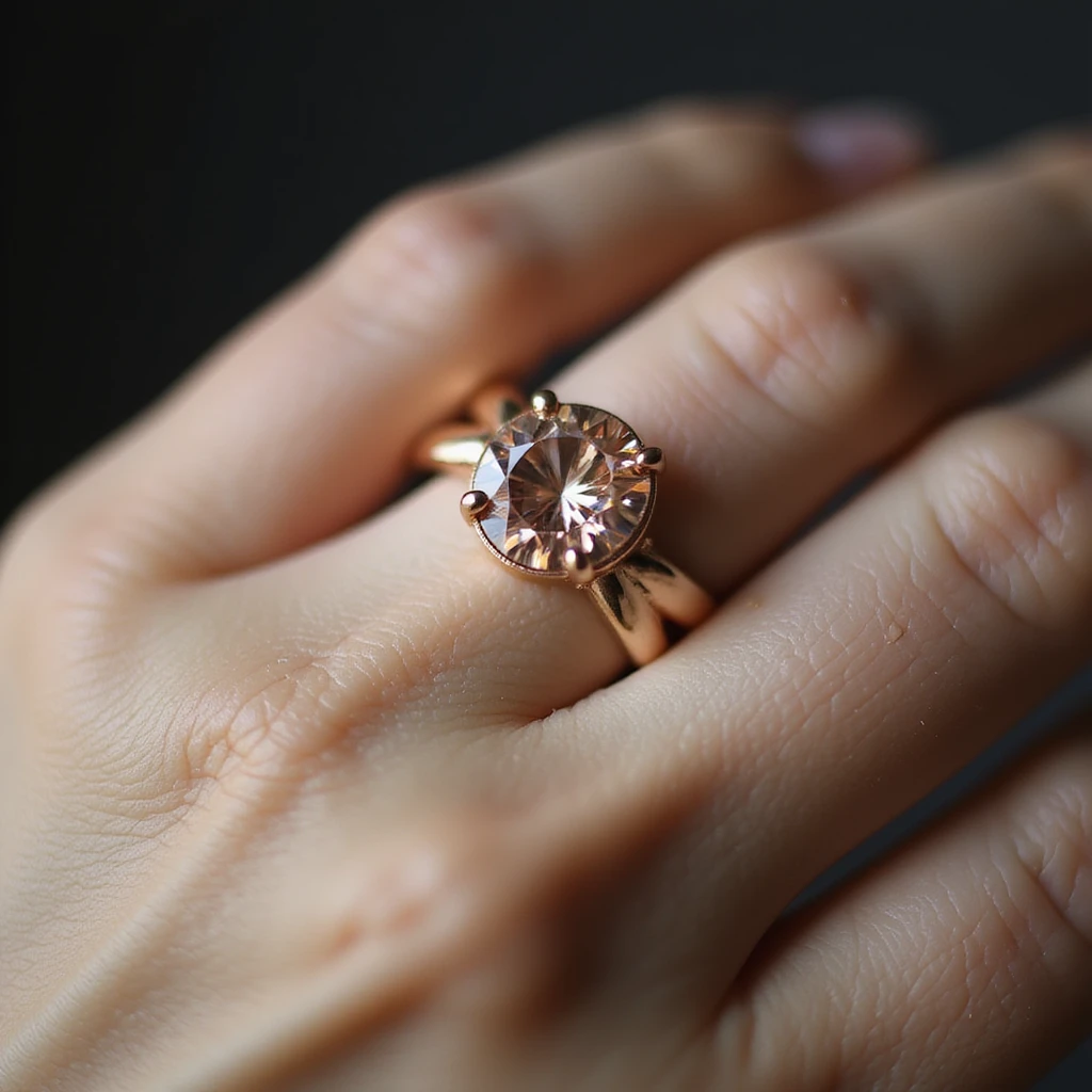 rose gold ring, realistic style emoji