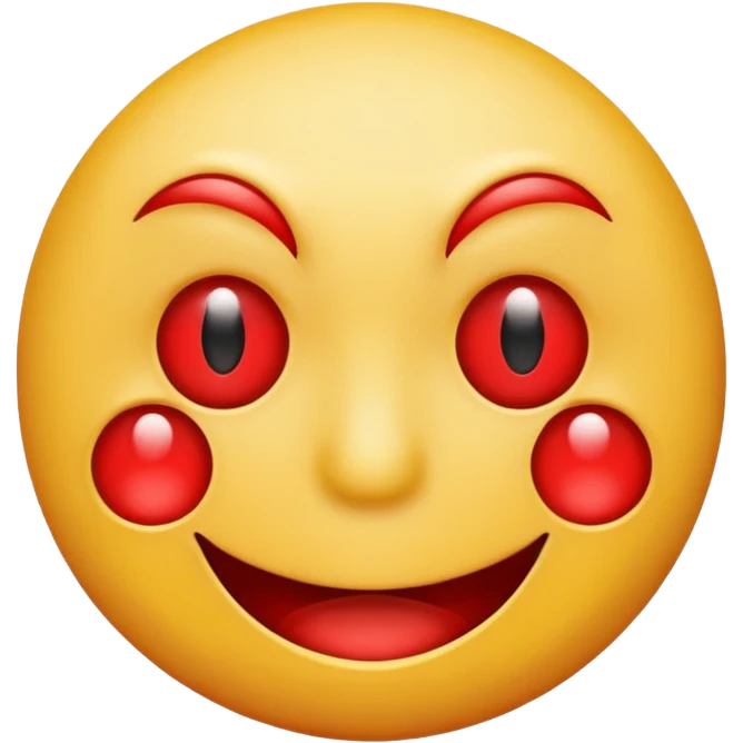 Insane smiley face  who wants to spend money and looks evil but make it with red tired eyes because it’s addicted  emoji
