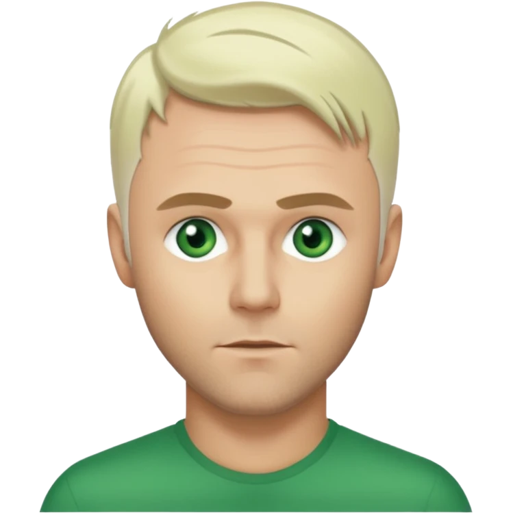 Gary Barlow with green eyes, platinum blonde hair emoji