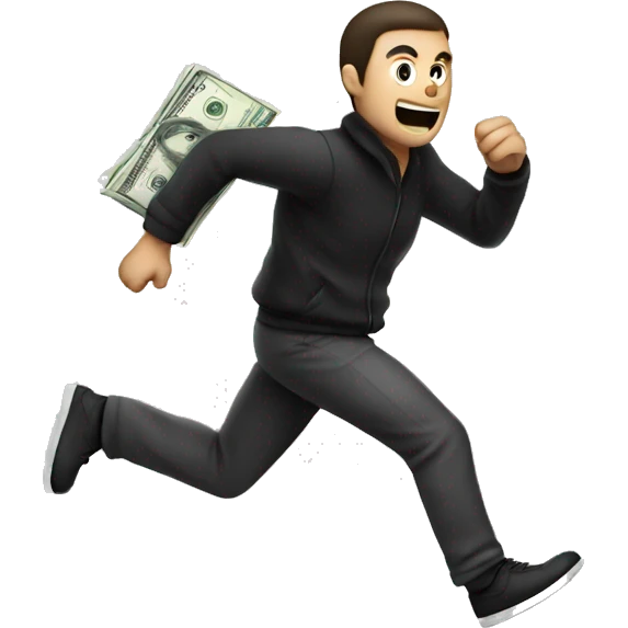 A thief running with a bag of money emoji