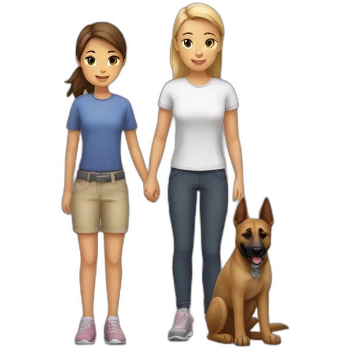 Fille avec chien malinois emoji