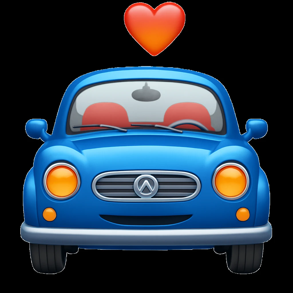 Change the car color to blue, keep the rest of the image unchanged. emoji