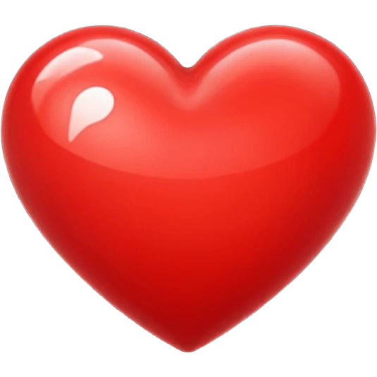 red heart emoji, classic, shiny emoji