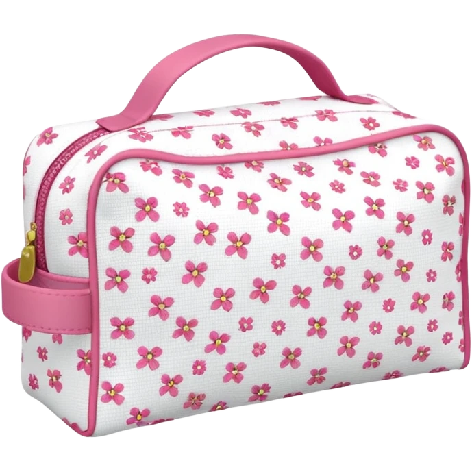 Toiletry bag with a pattern of little flowers pink sin asa emoji
