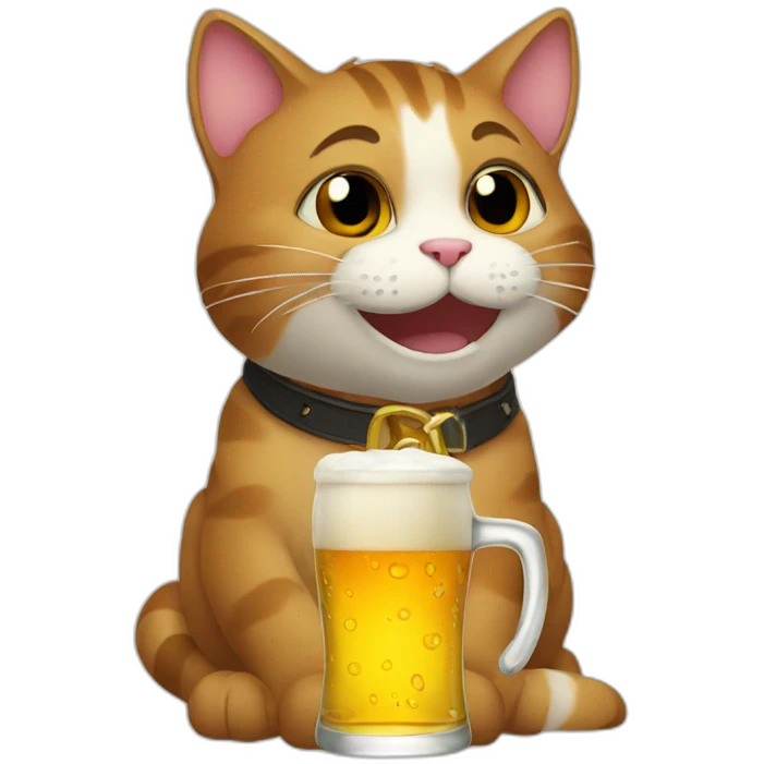 Cat drinking beer emoji