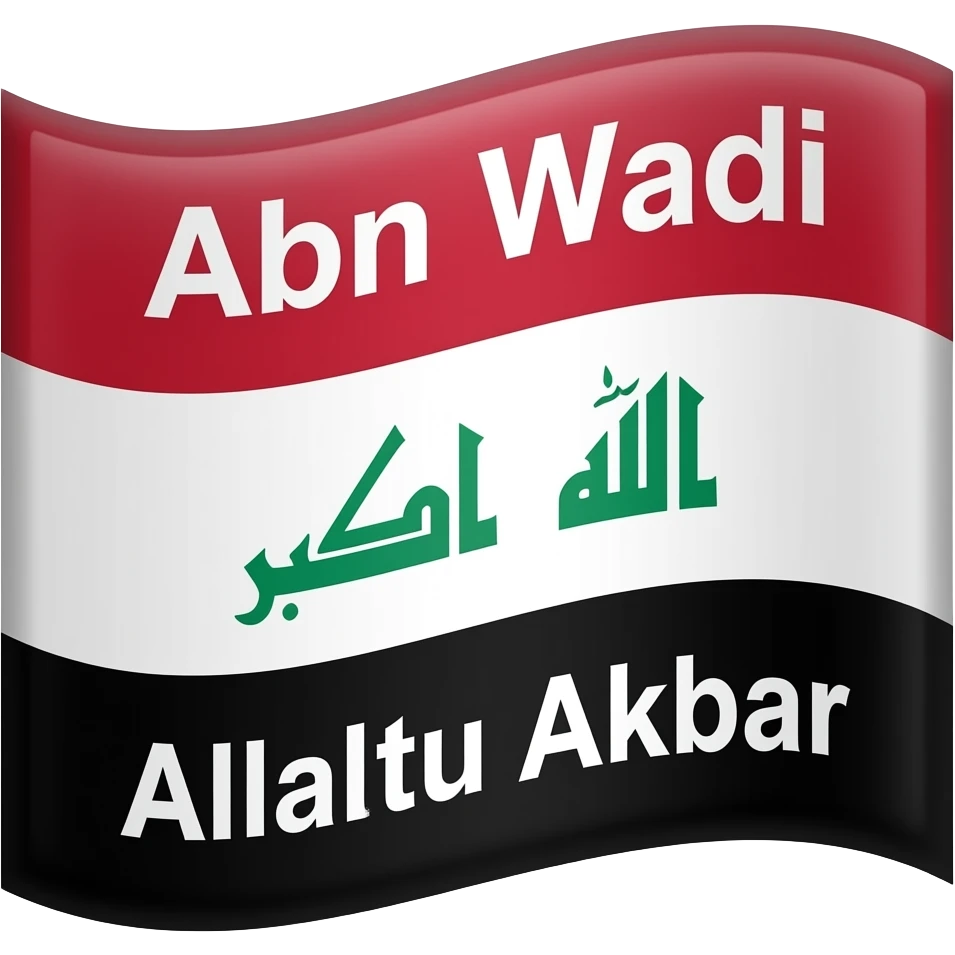 اكتب على علم العراق كلمه (ابن وادي) وازيل كلمه الله اكبر emoji