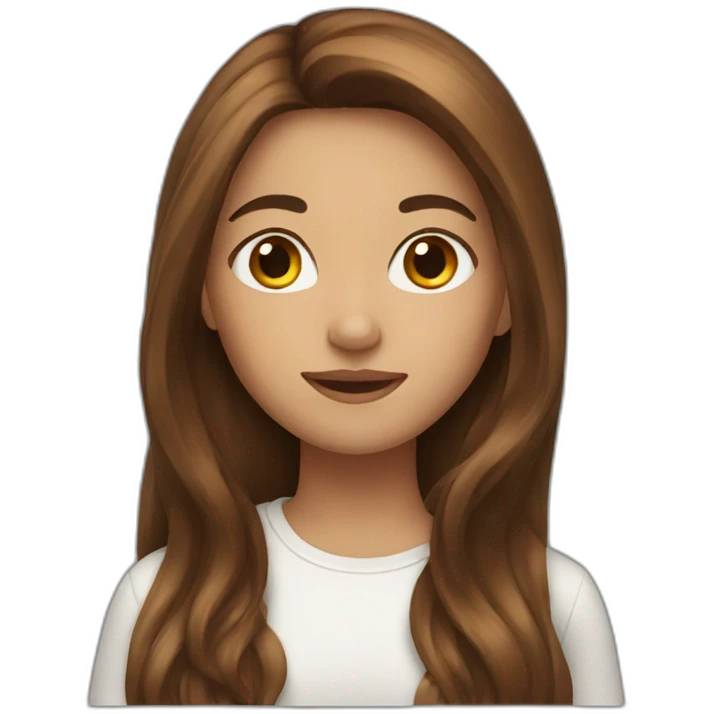 Girl with long brown hair emoji