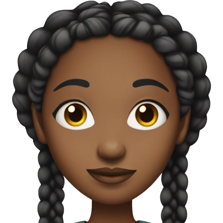 african american woman with long eyelashes and braids emoji