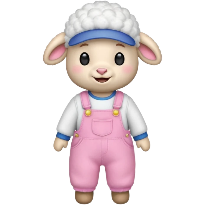 Lamb stuffed animal with cute clothes emoji
