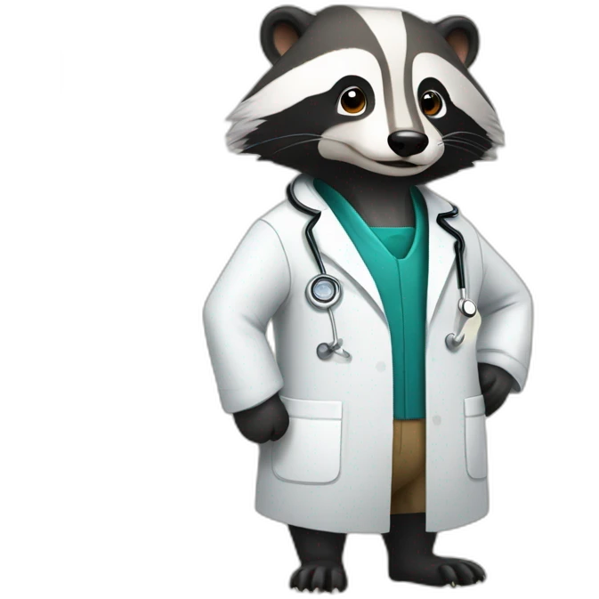 badger dressed as doctor emoji