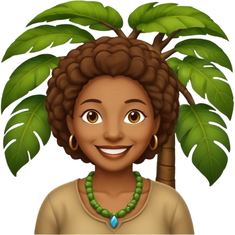 an old black woman with jungle tree emoji
