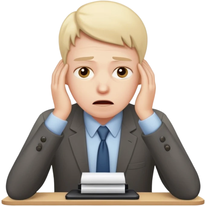 office worker in stress emoji