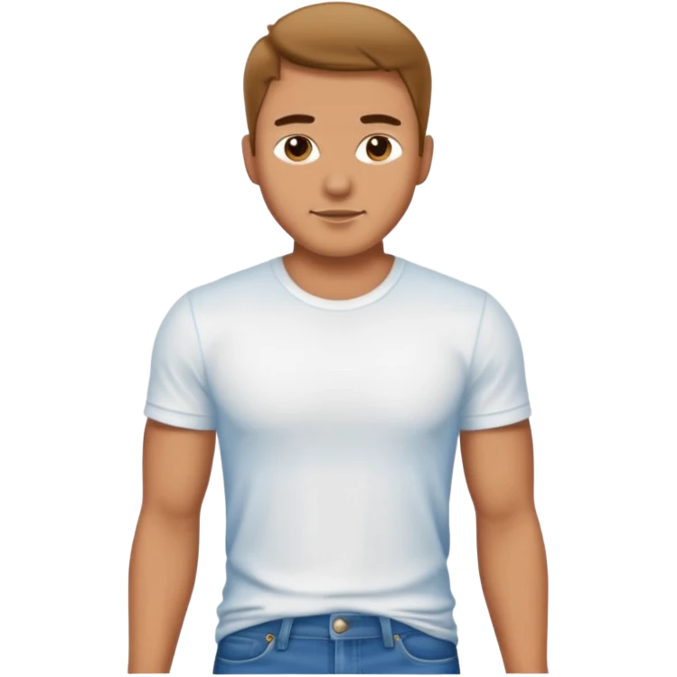 Sexy man, White T-Shirt, jeans emoji