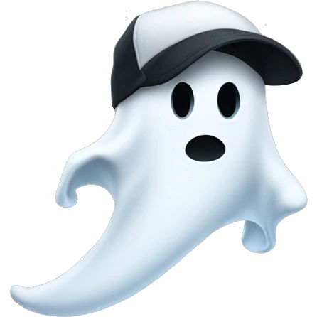 Ghost with a black nike running cap emoji
